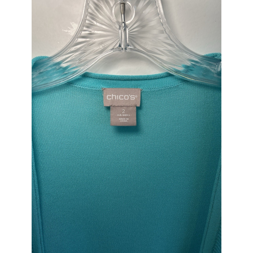 Chico's Cardigan & Shell Twinset Spring Green Lightweight Sz 2 Large - Picture 4 of 16